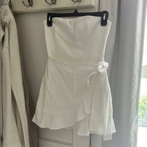 Princess Polly White Strapless Asymmetrical Sundress